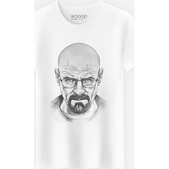 Koszulka "Walter White" w kolorze białym. Białe koszulki męskie Wooop, m, bez wzorów, z bawełny, z okrągłym kołnierzem, bez rękawów. W wyprzedaży za 56,95 zł.