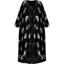 Live Unlimited London MONO FLORAL THROW OVER JACKET Kurtka wiosenna black. Czarne kurtki damskie marki Live Unlimited London, z wiskozy. W wyprzedaży za 359,20 zł.