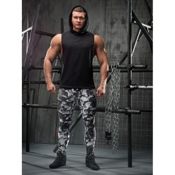 TANK TOP HOODIE RESPECT black. Czarne bluzy męskie FJ!, m, bez wzorów, z bawełny, sportowe, bez kołnierzyka. Za 189,00 zł.