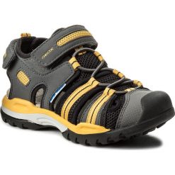 Sandały GEOX - J Borealis B. C J720RC 05014 C0070 M Dk Grey/Yellow. Szare sandały męskie Geox, ze skóry ekologicznej, bez zapięcia. W wyprzedaży za 189,00 zł.
