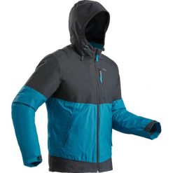 Kurtka turystyczna zimowa SH100 x-warm męska niebiesko-szara. Szare kurtki męskie QUECHUA, na zimę, xl, bez wzorów, z poliesteru, bez kaptura. Za 169,99 zł.