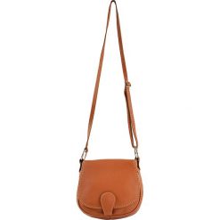 Skórzana torebka w kolorze jasnobrązowym - 17 x 19 x 6 cm. Pomarańczowe torebki klasyczne damskie ORE10, w paski, ze skóry. W wyprzedaży za 109,95 zł.