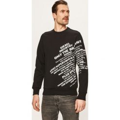 Diesel - Bluza. Czarne bluzy męskie Diesel, xl, z nadrukiem, z bawełny, z okrągłym kołnierzem, bez rękawów, bez kaptura. W wyprzedaży za 269,90 zł.