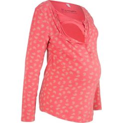 Shirt ciążowy i do karmienia bonprix jasny koralowy z nadrukiem. Pomarańczowe koszulki damskie bonprix, z nadrukiem, z okrągłym kołnierzem, bez rękawów. Za 37,99 zł.
