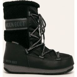 Moon Boot - Śniegowce Monaco Wool Mid WP. Czarne śniegowce damskie Moon Boot, z gumy, na sznurówki. Za 699,90 zł.