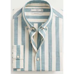 Mango Man - Koszula Riley. Żółte koszule męskie Mango Man, s, bez wzorów, z bawełny, casualowe, button down, z długim rękawem. Za 139,90 zł.