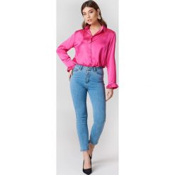 NA-KD Jeansy z wysokim stanem - Blue. Niebieskie jeansy damskie marki NA-KD, z elastanu. Za 121,95 zł.