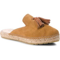 Espadryle EVA MINGE - Tias 3T 18MJ1372405ES 204. Pomarańczowe espadryle damskie Eva Minge, z aplikacjami, ze skóry, bez obcasa. W wyprzedaży za 139,00 zł.