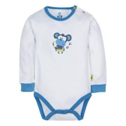 G-Mini Chłopięce Body Małpka, 68, Białe/Niebieskie. Niebieskie body niemowlęce marki G-Mini, z bawełny. Za 39,00 zł.