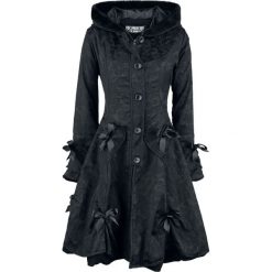 Poizen Industries Alice Rose Coat Płaszcz damski czarny. Czarne płaszcze damskie marki Poizen Industries, xl, z aplikacjami, z polaru, długie. Za 489,90 zł.