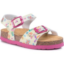 Sandały DR. BRINKMANN - 510329 Gelb/Pink 6. Żółte sandały dziewczęce Dr. Brinkmann, ze skóry ekologicznej, bez zapięcia. Za 129,00 zł.