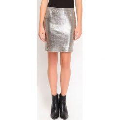 MINI SPÓDNICZKA DAMSKA GŁADKA. Żółte spódniczki damskie TROLL, na imprezę, xs, bez wzorów, eleganckie, mini. W wyprzedaży za 29,99 zł.