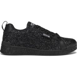 Versace Jeans Couture Tenisówki Czarny. Czarne trampki i tenisówki damskie Versace Jeans Couture, z aplikacjami, z jeansu, bez zapięcia. Za 686,95 zł.
