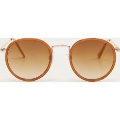 Mango - Okulary Ariana. Żółte okulary przeciwsłoneczne damskie Mango, okrągłe. W wyprzedaży za 49,90 zł.
