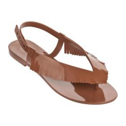 Sandały w kolorze brązowym. Pomarańczowe sandały damskie Melissa, Pepe Jeans, bez wzorów, bez obcasa, bez zapięcia. W wyprzedaży za 119,95 zł.