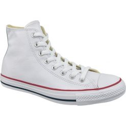 Converse Chuck Taylor All Star Hi Leather 132169C trampki męskie białe 45. Białe trampki męskie Converse, bez wzorów, ze skóry, klasyczne, bez zapięcia. W wyprzedaży za 319,99 zł.