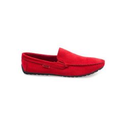 Czerwone eleganckie półbuty mokasyny AB96K-2. Czerwone buty wizytowe męskie ButyModne, ze skóry, eleganckie. Za 79,00 zł.