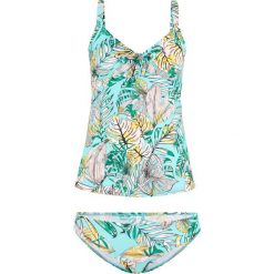 Tankini (2 części) bonprix zielono-biały. Zielone stroje kąpielowe damskie marki bonprix, z nadrukiem. Za 79,99 zł.