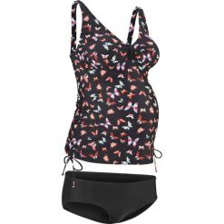 Tankini ciążowe (2 części) bonprix czarny z nadrukiem. Czarne stroje kąpielowe ciążowe bonprix, z nadrukiem, moda ciążowa. Za 99,99 zł.