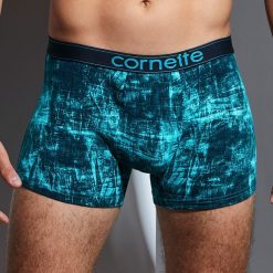 Męskie bokserki CORNETTE High Emotion. Szare bokserki męskie marki Cornette, bez wzorów, z dzianiny. Za 38,99 zł.
