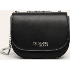 Trussardi Jeans - Torebka. Różowe listonoszki damskie Trussardi Jeans, w paski, z poliesteru, na ramię, małe, bez dodatków. Za 499,90 zł.
