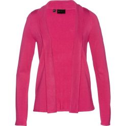 Sweter bez zapięcia bonprix ciemnoróżowy. Różowe swetry damskie bonprix, bez wzorów, bez rękawów, bez kaptura. Za 69,99 zł.