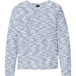 Shirt z długim rękawem bonprix ciemnoniebieski w paski. Niebieskie koszulki męskie bonprix, s, w paski, z okrągłym kołnierzem, z długim rękawem, długie. Za 54,99 zł.
