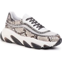 Sneakersy EVA MINGE - EM-23-07-000644 602. Szare półbuty damskie Eva Minge, na co dzień, z aplikacjami, ze skóry, bez obcasa, na płaskiej podeszwie, bez zapięcia. W wyprzedaży za 349,00 zł.
