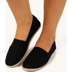 Espadryle damskie: Czarne espadryle damskie wsuwane Wishot
