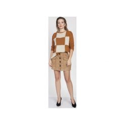 SWETER WE WZÓR, SWE172 MKM. Pomarańczowe swetry damskie Mkm swetry, s, z aplikacjami, z bawełny, bez rękawów, bez kaptura. Za 144,00 zł.