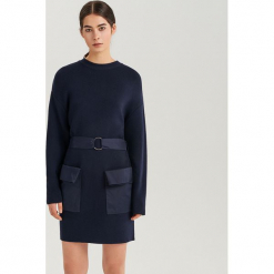 Sukienka mini ReDesign - Granatowy. Niebieskie sukienki mini marki Reserved, l. Za 299,99 zł.