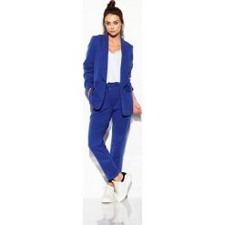 Marynarka basic L316A granatowy. Niebieskie spodnie damskie Tagless, l, bez wzorów. Za 159,90 zł.