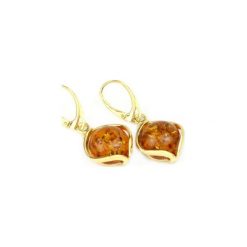 Earrings Bursztyn Koniakowy złoto. Pomarańczowe kolczyki damskie Brazi druse jewelry, z bursztynem, złote, z zapięciem typu bigiel. Za 285,00 zł.