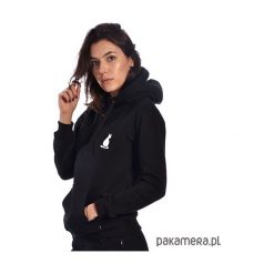 Czarna Damska Bluza Z Kapturem Kangurka Z Kotem. Czarne bluzy damskie Pakamera, s, bez wzorów, bez rękawów, z kapturem. Za 98,00 zł.