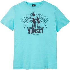 T-shirt z nadrukiem bonprix morski z nadrukiem. Niebieskie koszulki męskie bonprix, na lato, m, z nadrukiem, bez kołnierzyka, bez rękawów. Za 37,99 zł.