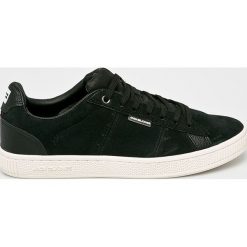 Jack & Jones - Tenisówki. Czarne trampki męskie Jack & Jones, bez wzorów, ze skóry, na sznurówki. W wyprzedaży za 129,90 zł.