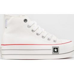 Big Star - Trampki. Białe trampki i tenisówki damskie BIG STAR, bez wzorów, z gumy, na sznurówki. W wyprzedaży za 79,90 zł.