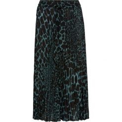 Spódnica plisowana z nadrukiem bonprix niebieskozielono-czarny wzorzysty. Niebieskie spódniczki damskie bonprix, w paski, eleganckie. Za 99,99 zł.