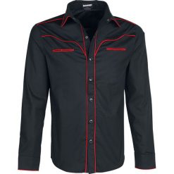 Banned Alternative Plain Trim Koszula czarny/czerwony. Czerwone koszule męskie marki Banned Alternative, xl, bez wzorów, eleganckie, z dekoltem na plecach, z długim rękawem. Za 199,90 zł.
