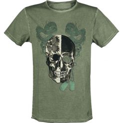 T-shirty męskie z nadrukiem: Way of Glory Dragons and Skull T-Shirt oliwkowy
