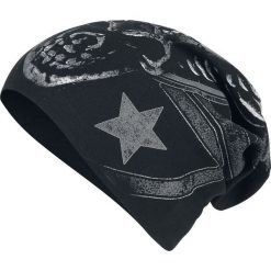 Alchemy England Iron Face Beanie czarny. Czarne czapki męskie marki Alchemy England, z nadrukiem, z materiału. Za 62,90 zł.