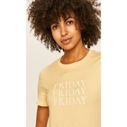 Only - T-shirt. Szare bluzki damskie ONLY, s, z nadrukiem, z bawełny, casualowe, z okrągłym kołnierzem, z krótkim rękawem. Za 49,90 zł.