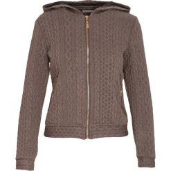 Szara Bluza Thunderbolt. Szare bluzy damskie marki Born2be, s, bez wzorów, z dzianiny, bez rękawów, z kapturem. Za 79,99 zł.