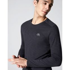 Koszulka Do Biegania Męska Długi Rękaw Run Dry+ Feel. Czarne koszulki męskie KALENJI, xl, bez wzorów, z bawełny, bez kołnierzyka, z długim rękawem, długie, do biegania. Za 59,99 zł.