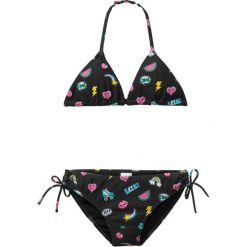 Bikini dziewczęce (2 części) bonprix czarny z nadrukiem. Czarne stroje kąpielowe dziewczęce bonprix, z nadrukiem. Za 44,99 zł.