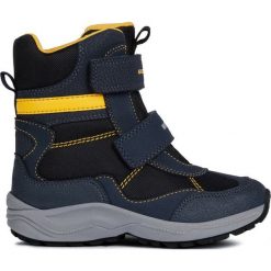 Geox buty zimowe chłopięce New Alaska 35 niebieski. Niebieskie buty chłopięce zimowe Geox, z gumy, bez zapięcia. Za 329,00 zł.
