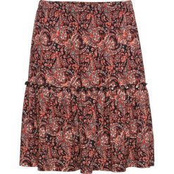 Spódniczka mini bonprix czarno-pomarańczowy paisley. Czarne spódniczki damskie bonprix, z nadrukiem, mini. Za 89,99 zł.