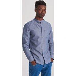 Koszula slim fit ze stójką - Granatowy. Niebieskie koszule męskie Reserved, s, bez wzorów, ze stójką, bez rękawów. Za 99,99 zł.