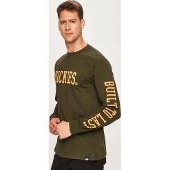 Dickies - Bluza. Niebieskie bluzy męskie Dickies, s, z nadrukiem, z bawełny, z okrągłym kołnierzem, bez rękawów, bez kaptura. W wyprzedaży za 99,90 zł.