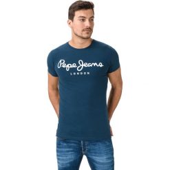 Pepe Jeans Koszulka Niebieski. Niebieskie podkoszulki męskie Pepe Jeans, xxl, z nadrukiem, z jeansu, z krótkim rękawem. Za 109,95 zł.